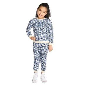 GAP Kids 2 Piece Logo Fleece Set in Cornflower Blue Floral – Size 4T